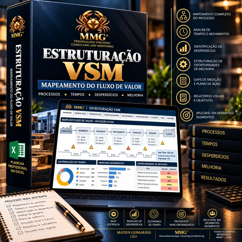 Capa de Planilha excel mapeamento fluxo de Valor