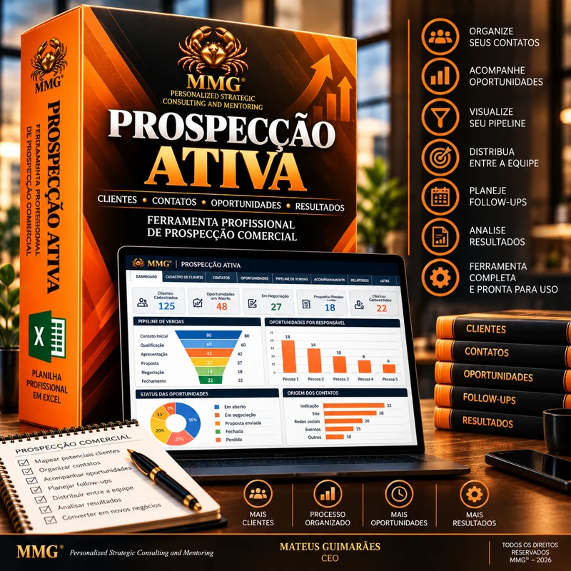 Capa de Planilha excel prospecção para vendedores e consultores